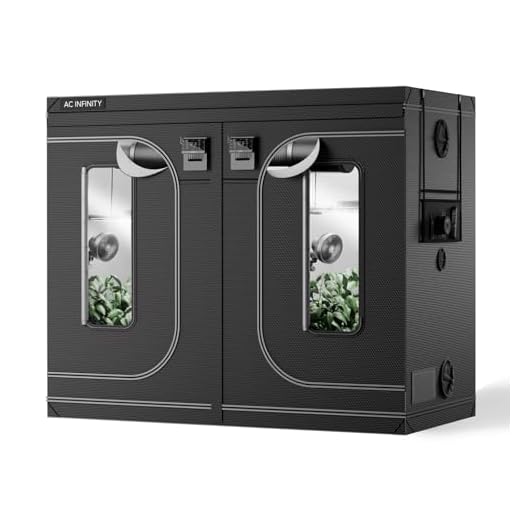 Rapid Teck® Grow Zelt (240 x 120 x 200 cm) Home Grow Tent | Indoor Growzelt | schwarz grün | Growroom Growschrank Darkroom Pflanzenzelt Gewächshaus Zuchtzelt Growzelt 16 AC Infinity CLOUDLAB 894, Advance Grow Zelt 240 × 120 × 200 cm, 25 mm Stahlstangen, 2000D Mylar, laborgetestet höchste Reflexion, größtes Sichtfenster, Montageplatte für Controller, Indoor Growing