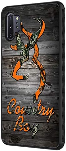 Galaxy Note 10 Plus Case,Note 10 Plus 5G Case,BOSLIVE Orange Camo Country Boy Wood Background Design TPU Slim Anti-Scratch Protective Cover Case for Samsung Galaxy Note 10 Plus (2019)