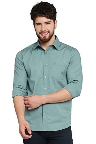 Image of Allen Cooper Solid Shirts for Men - 100% Cotton Comfort Fit Casual and Formal Shirt - Breathable, Soft, Classic Style (Multiple Colors)