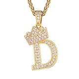 💎♔ 26 OPCIONES para ti♔ Colgante letra Mayúscula A - Z & Corona Imperial & Circonita Cúbica 💎