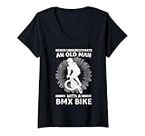 Photo Gallery donna bici bmx design per nonno uomo bmx bike rider lover maglietta con collo a v Photo Gallery donna bici bmx design per nonno uomo bmx bike rider lover maglietta con collo a v