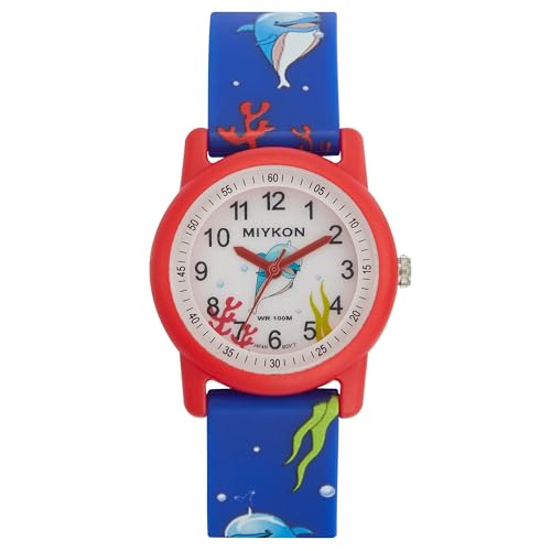 Image of Miykon Kids Watches for Boys and Girls - Educational Time-Telling Gift for Kids Aged 3-15, Toddlers, Preschoolers, and School-Aged Children - Easy to Read Analog Watch, Soft Resin Band, Japanese Quartz, 100M Water Resistant