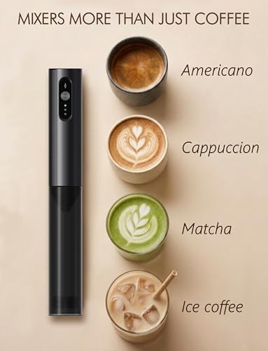 Image of Rechargeable Milk Frother Hanheld, 3 Speed Frother Wand Drink Mixer Handheld Coffee Stirrers Electric Frother for Coffee Mixer Wand -Black
