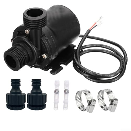 Brushless Submersible Water Pump DC 12V 800L/H Low Noise for Solar Fountain Aquarium Pond Garden Pool Water Circulation System Black(1#)