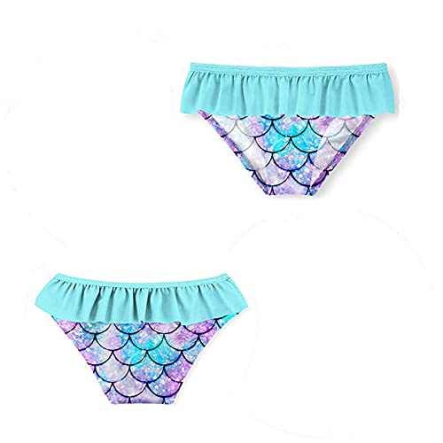 Image of Kids Girls Rash Guard 2pcs Swimsuit Long Sleeves Mermaid Bathing Suit Swimwear Sunsuit UPF 50+