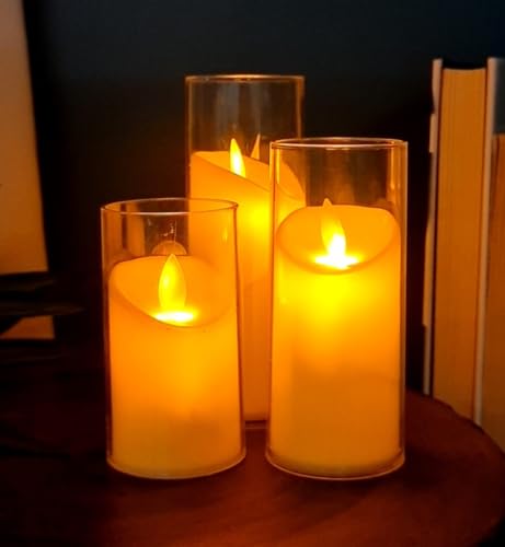 Image of SATYAM KRAFT 1 Set (3 Pcs) LED Tea Light Candles | Flameless, Smokeless, Unscented | for Gifting, Home Decor, Room Decoration Lights, Balcony & Festival, Wedding Decoration Items (1 Set)