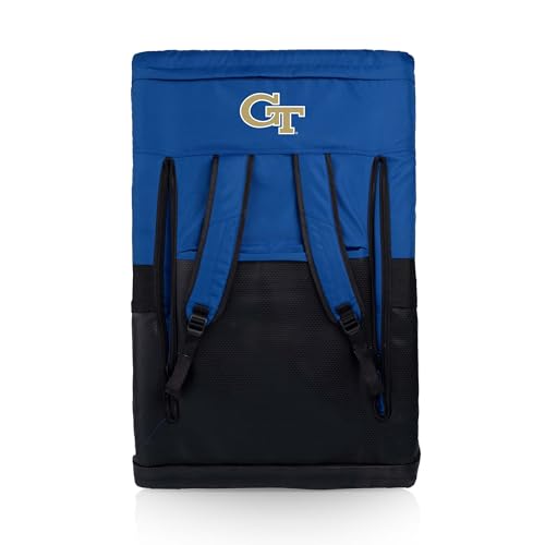 Image of Picnic TIME NCAA Georgia Tech Yellow Jackets Ventura Stadium Seat for Bleachers with Back Support, Reclining Padded Bleacher Chair, Has 6 Positions & Armrests, Wide Seat with Straps, (Navy Blue)