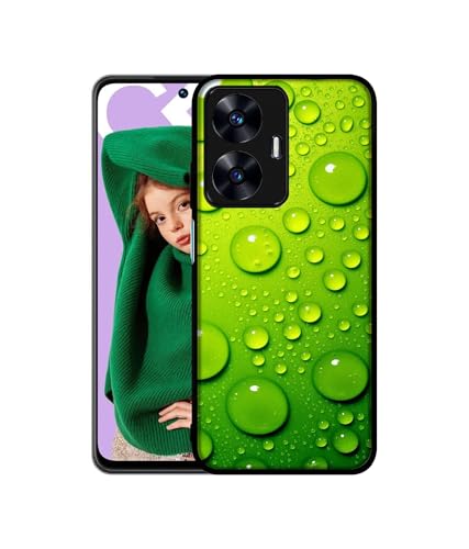 Image of Green Bubbles Design Premium 2D Printed Metal Back Case Cover for Realme C55 4G / Narzo N55 4G