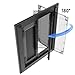 PATAPLUS Aluminum French Large Dog Door, Heavy-Duty with Strong Double Magnetic Flaps & Aluminum Telescoping Tunnel, for Large/Medium Dogs Up to 110LBS - Black