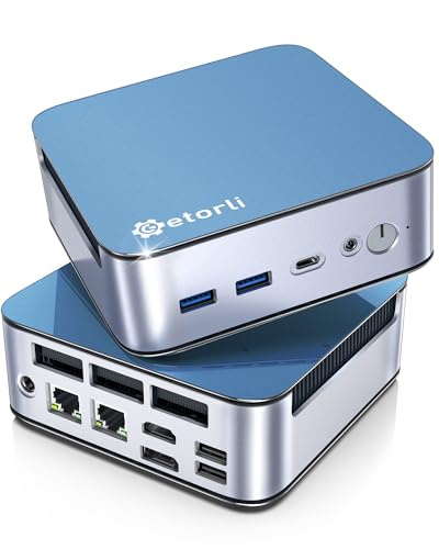 Image of Getorli Mini PC AMD Ryzen 5 6600H (Beats 7730U /7430U) 6C /12T, Max 4.5 GHz Small Desktop Computer 16GB LP DDR5 RAM 512GB SSD Compact PCs Prebuilt OS 4K HDMI DP WiFi 6 BT5.3 Dual LAN(1000Mbps) Daily Use