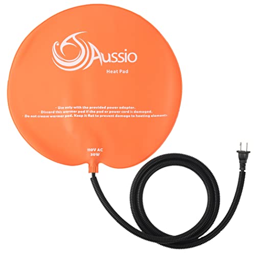 30W 14" Max. 130℉ Round Plastic Waterproof Heat Mat For Pet Cat Chicken Guinea Pig Reptile Terrarium With Anti-Bite Cord Sleeve #TOP1
