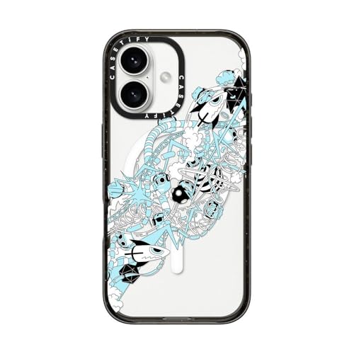 CASETiFY �C���p�N�g MagSafe�Ή� iPhone 16 �P�[�X [�X���� / 2.5m�̗����������N���A (MIL�K�i4�{����) / ���C�����X�[�d�����Magsafe�Ή�] - Flow - �N���A �u���b�N