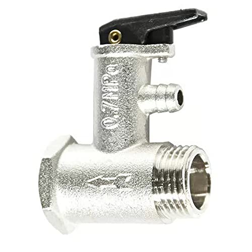 Válvula de Alivio de Presión de Seguridad Para Caldera,Calidad Para Calentador de Agua,Temperatura Máxima: +100°C Presión Máxima: 7 Bar Rosca 2x 1/2' Latón Niquelado Tokaneit