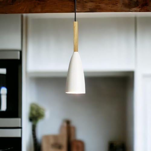 Image of GreyWings Modern Cone White Aluminium Hanging Pendant Light Cord, Antique Decor,Bulb not Included, Pack of 2