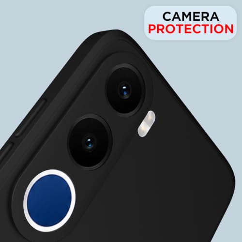 Image of Outlouders Back Cover for Realme C100x | Camera Protection | Durable Soft Matte Silicone Bumper Case (Black)