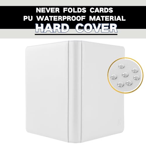 Image of 1000+ Pockets Trading Card Binder, 16-Pocket Card Ablum Compatible with MTG,Sports Cards & Other Standard Size Trading Cards (White)