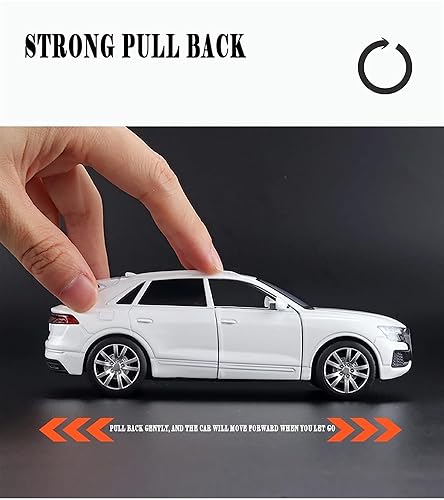 Image of Invite 1:32 Diecast Audi Q8 Alloy Metal Car Scale Model Pullback with Sound Light Mini Auto Toy car for Kids Best Gifts Toys for Kids Boys(1:32 Audi Q8 -Black)