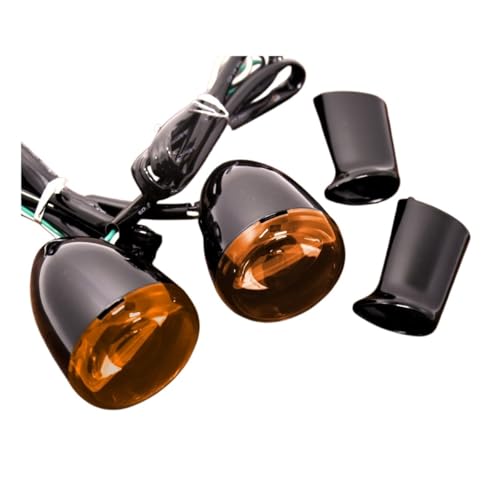 Clignotants arrière moto noir brillant à supports longs pour Sportster 883
