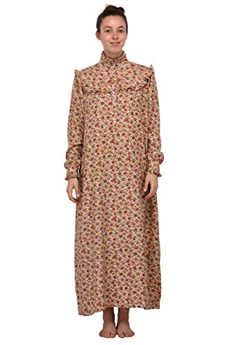 Robe de nuit classique Cotton Lane imprimée à col haut pour femme