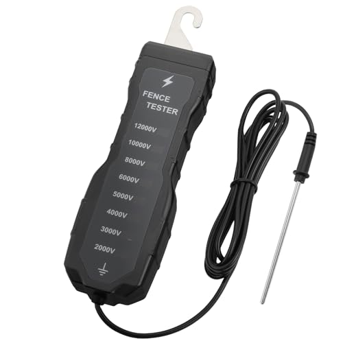 ALLmeter Testeur de clôture électrique 2000‑12000 V, 8 indicateurs néon, sans pile, portable pour entretien clôtures bovins chevaux