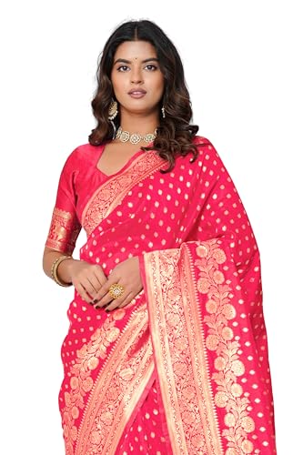 Image of Subham Saree for Woman Silk Cotton Kanjivaram | Soft Daily Wear Golden Zari Sari with Jacquard Blouse Piece