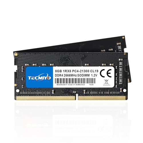Image of TECMIYO Memory Upgrade Memory for Laptop DDR4-2666 (PC4-21300) Stable High Speed Transfers 260Pin 1.2V SO-DIMM 2 x 8GB (16GB) (Black)