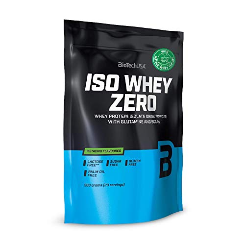 BioTechUSA Iso Whey Zero | Premium Whey Protein Isolate | Grass-Fed | Enzyme-Free | Sugar- and Gluten-Free, 500 g, Pistachio