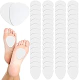 Jiuguva 60 Pack Metatarsal Foot Pads 0.25 Inch Thick Ball of Foot Cushions Adhesive Metatarsal Soft Felt Pads for Women and Men Forefoot Support Pain Relief(White)