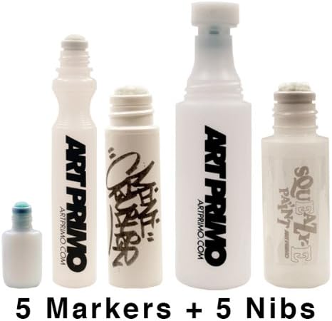 Art Primo Graffiti Mop Pack - 5 Assorted Mop Markers and Nibs