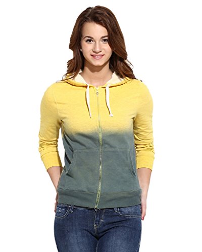 Image of Campus Sutra Women cotton Premium Zipper Hoodie-Grey