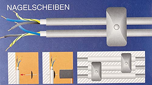Kimmel Nagelscheibe Futura - 3,3 x 40 (50 Stück) Kabelbefestigung, Kabelschelle, Klemmscheibe