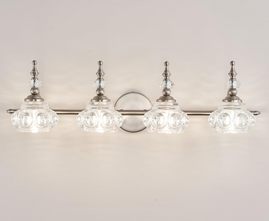 vintage brushed nickel bathroom vanity light fixtures modern 4-light vanity lights bathroom lighting fixtures vintage wall sconces light living room dining room vanity lighting fixtures over mirror 4-light brushed nickel