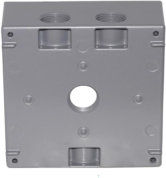 Sigma Engineered Solutions 14351 1/2-Inch 4 Hole 2-Gang Weatherproof Box, Gray