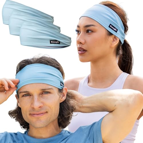 Image of Sweatband for Men and Women - Unisex Non Slip Headband that Wicks Moisture and Eliminates Excess Sweat - Durable & Long-Lasting - Running, Sports, Gym