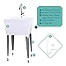 White Utility Sink Laundry Tub with High Arc Chrome Faucet for Laundry Room Basement, Garage, Shop