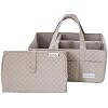 Lily Miles Quilted Diaper Caddy Organizer with Matching Changing Pad - Soft Sand
