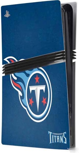 Skinit Decal Gaming Skin Compatible with PS5 Pro Console - Officially Licensed NFL Tennessee Titans Black & White Design