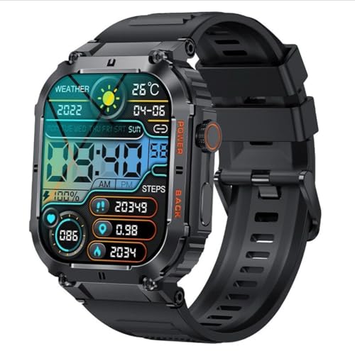 SGNICS Smart Watch for LG Stylo 5 Military Smart Watch for Men (Answer/Make Call), 1.85in HD Tactical Sports Rugged Smartwatch, Fitness Tracker Watch for Android/iOS Phones - Black
