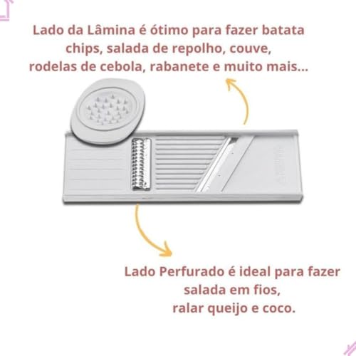 Kit 2 Cortador Fatiador De Legumes Dupla Face Keita Chips Mandoline Cozinha