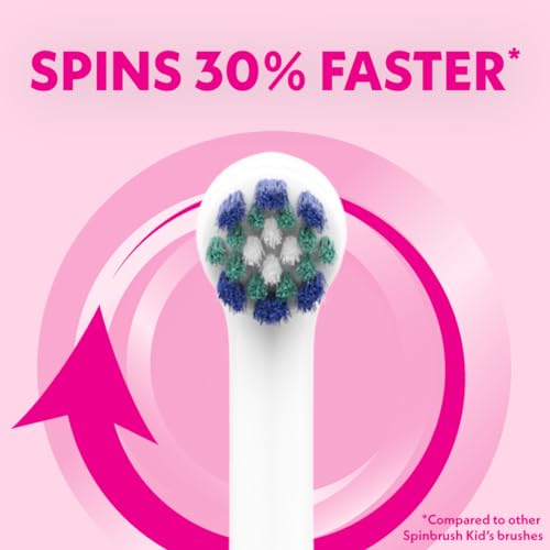 Spinbrush Escova de dentes elétrica infantil, cintilante, alimentada por bateria