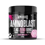 Warrior Amino Blast BCAA Powder 270g – Fruit Salad Flavour, BCAA Supplement for Muscle Recovery, Energy, Endurance, Hydration, Pre & Post Workout Nutrition - Grape Bubblegum