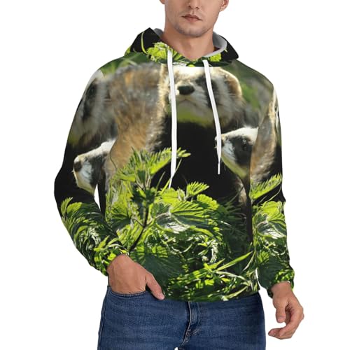 Sweat à capuche furet sauvage pour homme avec cordon réglable et manches longues