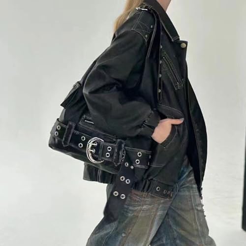 Sac à main evening pour femme rétro avec boucles et rivets