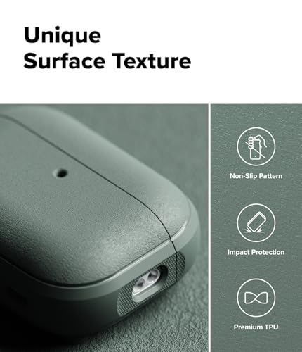 Image of Ringke Onyx Magnetic for Airpods Pro 3 Case with Carabiner [Compatible with MagSafe] Non-Slip Anti-Fingerprint Textured, Shockproof Protective Cover - Sage Green