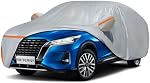 Car Cover for 2016-2026 Nissan Kicks, Waterproof Custom-fit All Weather Sun Rain UV Dust Snow Protection Outdoor Kicks Full Car Cover with Door Zipper and Cotton Lining-Grey