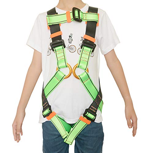 HeeJo Kids' Harness, Youth Safety Harness Comfort Zipline Climbing Harness Belts for Tree Climbing Outdoor Expanding Training, Caving Rappelling 7 to 13 Years