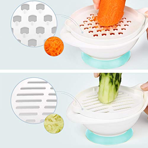 Matyz Versatile Baby Food Maker Set - Toddler Food Mills With Mash Bowl, Hand Masher, Citrus Juicer, Grater - Making Homemade Baby Food - Fruits And Vegetables Masher - Bpa Free (Mint Green) #TOP4