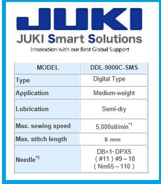 Juki Ddl 9000C-Sms Digital ,Foot Lift, Pressure, Thread Trim, Back Tack, Direct Drive, Ship Assembled #TOP3