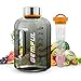 Botella de Agua con Infusor de Frutas Grande 2.2 L Motivadora de con Sello de Tiempo sin BPA (Negro)