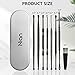 Hion 8 Pcs Ear Wax Removal Kit,Professional Double-Headed Ear Pick Earwax Removal Tools,316L Stainless Steel Ear Cleaner Curette with Cleaning Brush and Storage Box,Suit for Kid Adult(Black)
